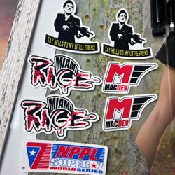 MacDev Miami Rage NPPL ( 7 stickers ) new oldstock, mint