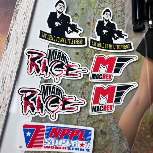 MacDev Miami Rage NPPL ( 7 stickers ) new oldstock, mint