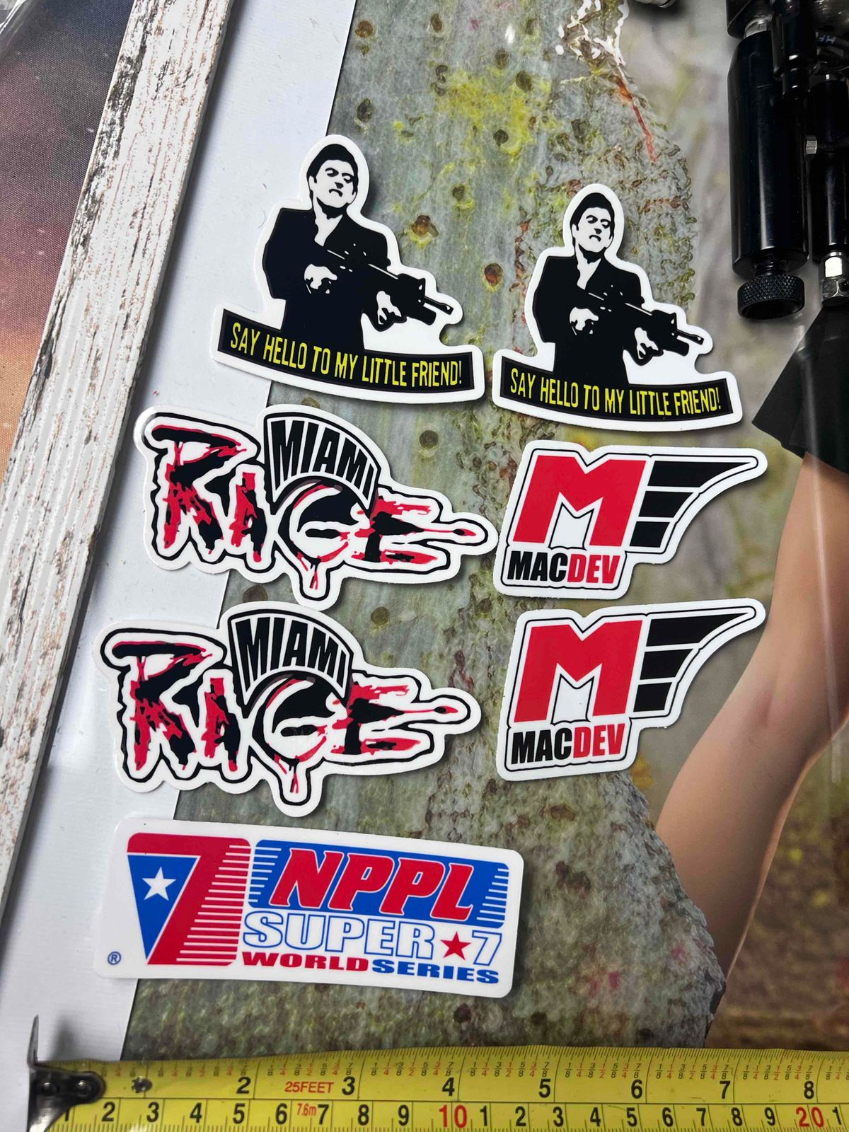MacDev Miami Rage NPPL ( 7 stickers ) new oldstock, mint