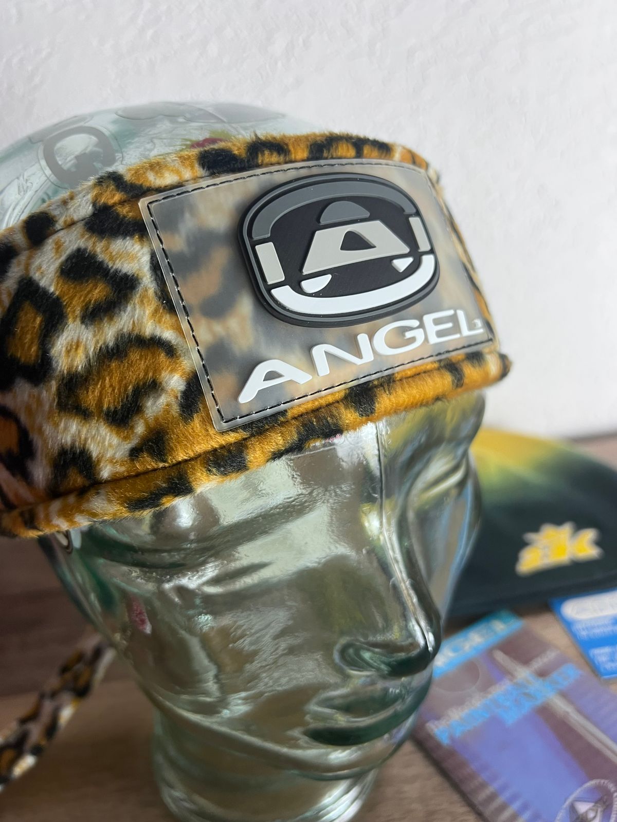 Angel x Bunkerking Paintball Headband - Gold Snow Leopard - Vintage - Padded