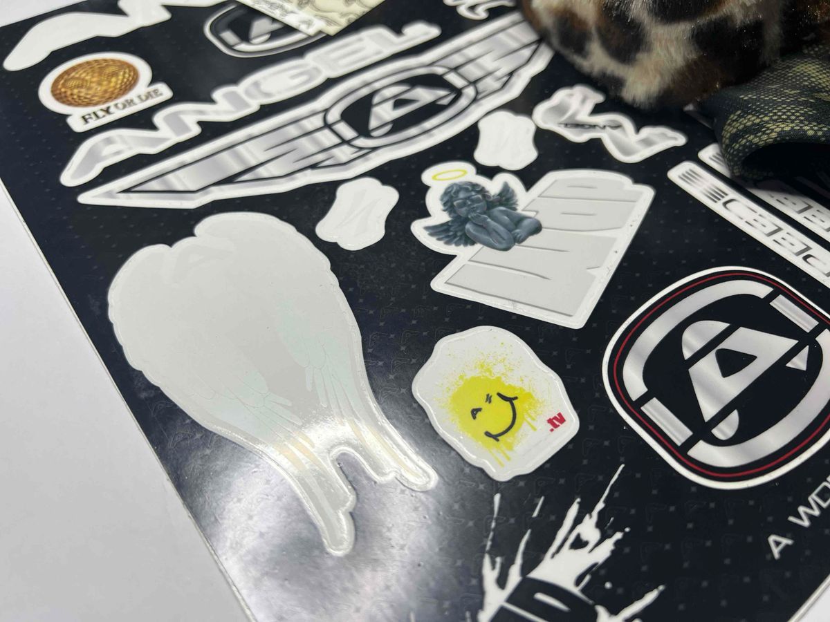 Angel Paintball Headband - Green Digicamo + Angel Visor + Sticker Sheet Lot