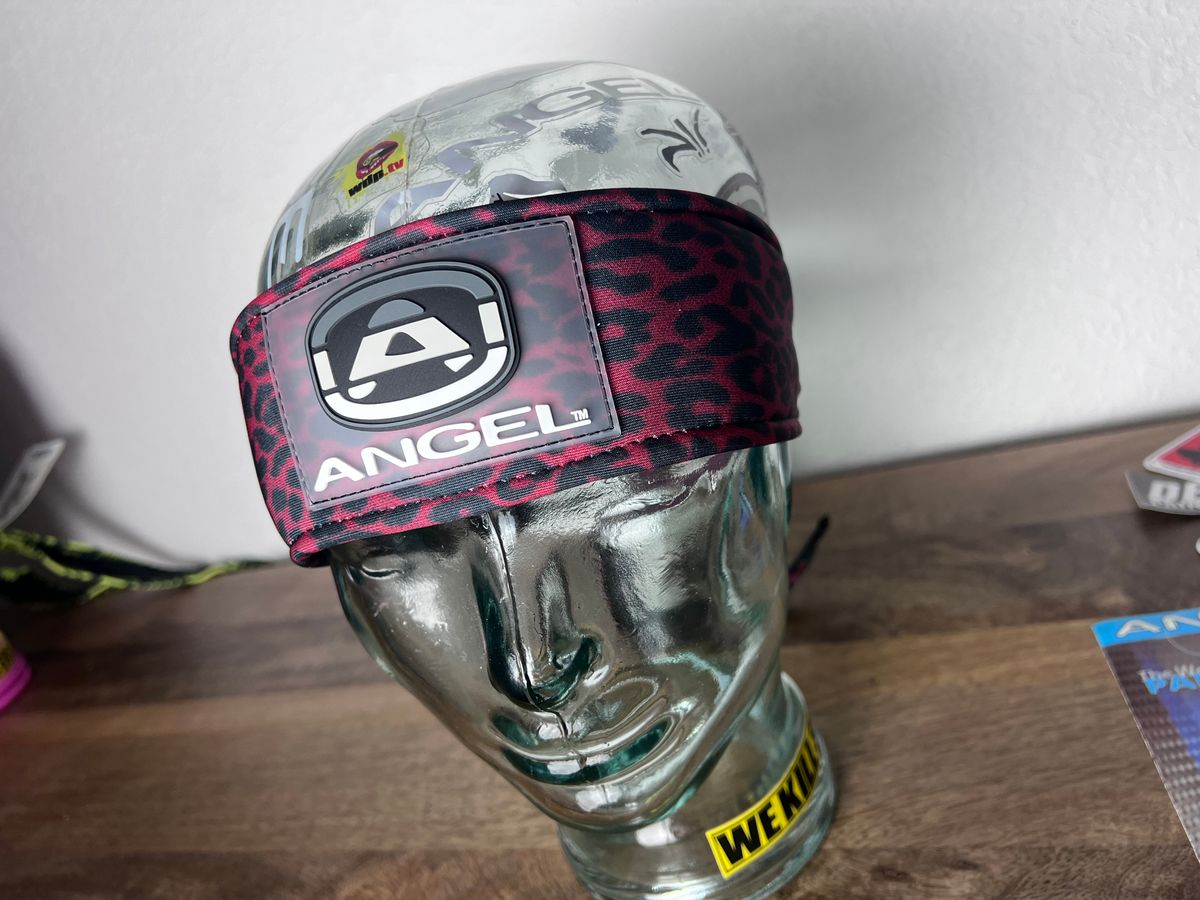 Angel x  Bunkerking Paintball Headband - Red Cheetah - Vintage - Padded - NOS