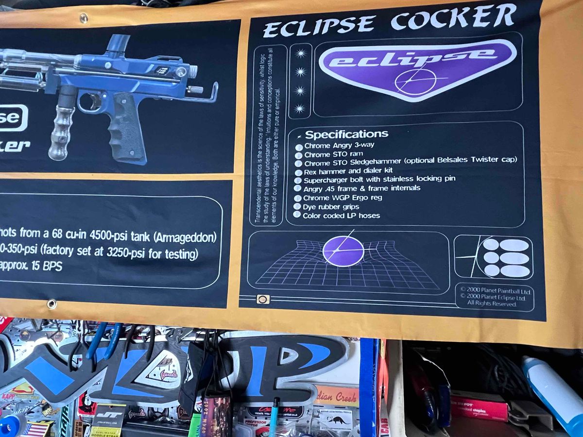🔥 Vintage 🔥 Eclipse Autococker World Cup C. 2000 Paintball Banner - VTG, Mint