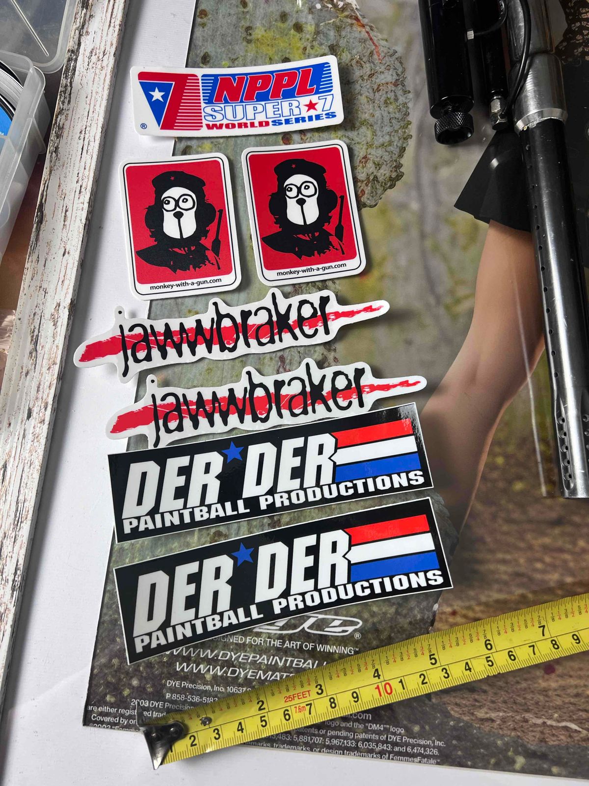 Vtg paintball sticker lot - 7 stickers