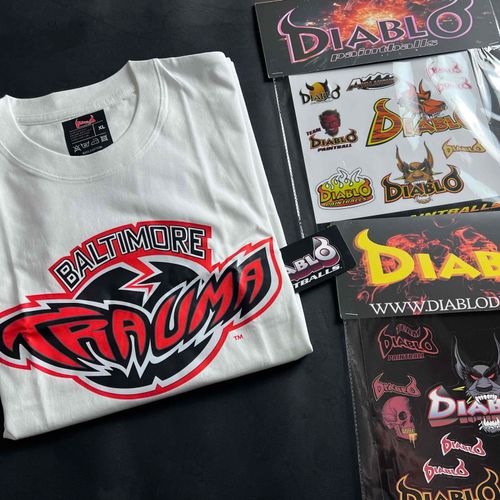 Vintage 🔥 Diablo Paintball Trauma T-Shirt - Size XL -  + Free Vtg Stickers