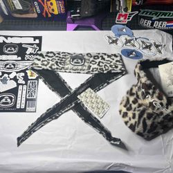 Angel Paintball Headband - SNOW LEOPARD VALHALLA + Angel Visor + Angel Sticker Sheet Lot