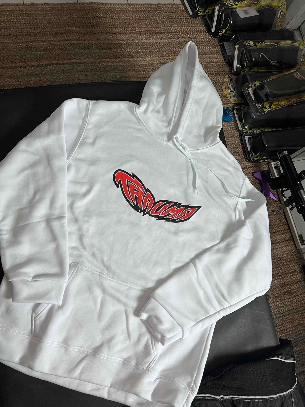 Diablo Paintball Trauma Hoodie - Size L  - Bonus Vtg Diablo Sticker Sheets - NOS