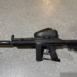 COMPLETE TACTICAL PAINTBALL SETUP – Tippmann Project Salvo – NEVER USED – E-Trigger, Apex Barrel, Rip Clip & DYE Mask