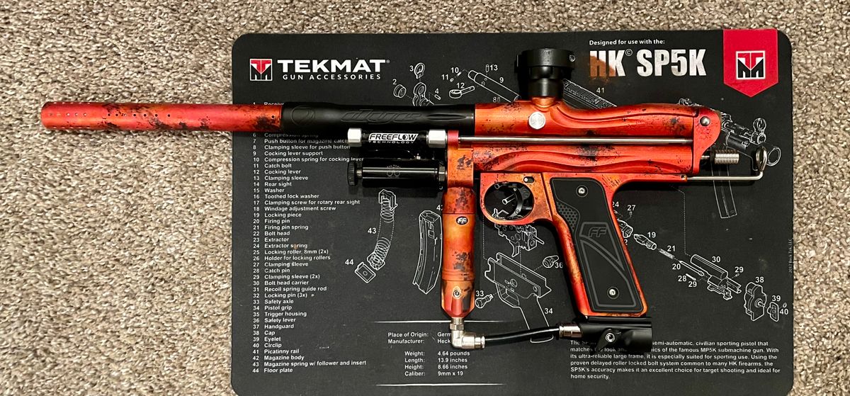 Freeflow Orracle Autocker Red/Orange/Black Fire Matte with Forever Case, Dye Ultralite Freak Insert Kit