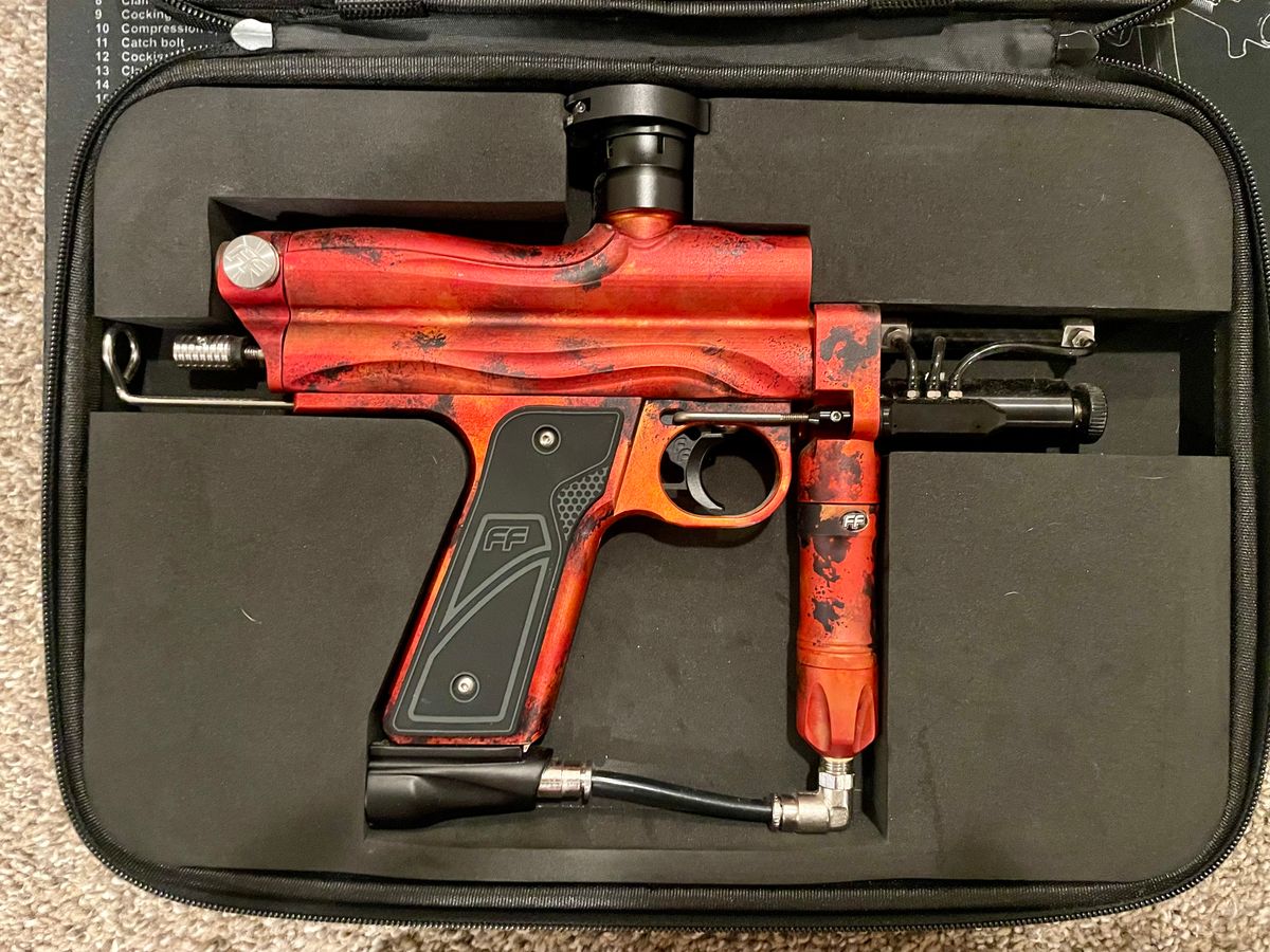 Freeflow Orracle Autocker Red/Orange/Black Fire Matte with Forever Case, Dye Ultralite Freak Insert Kit