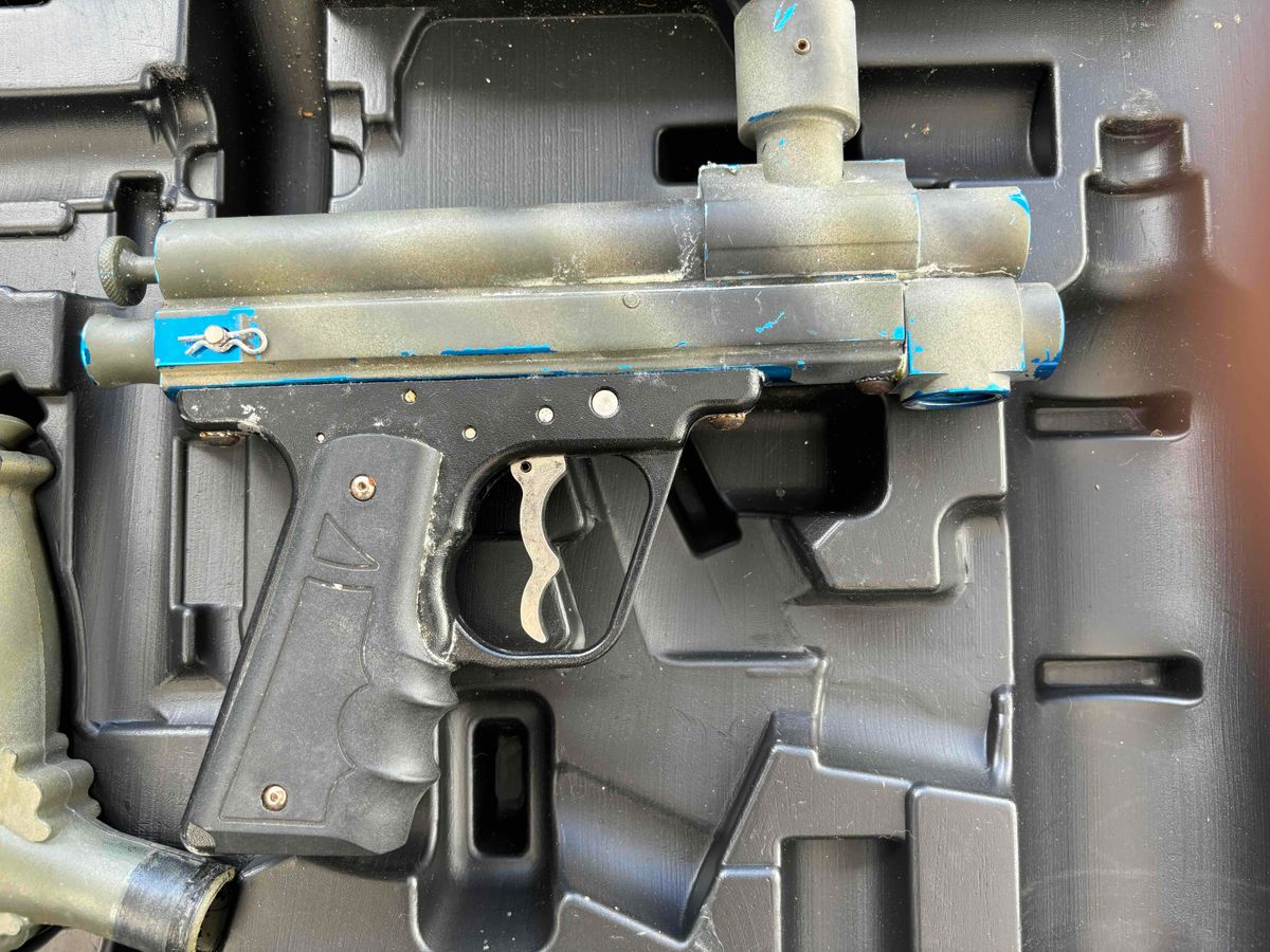 boss blue anodized w camo paint and case