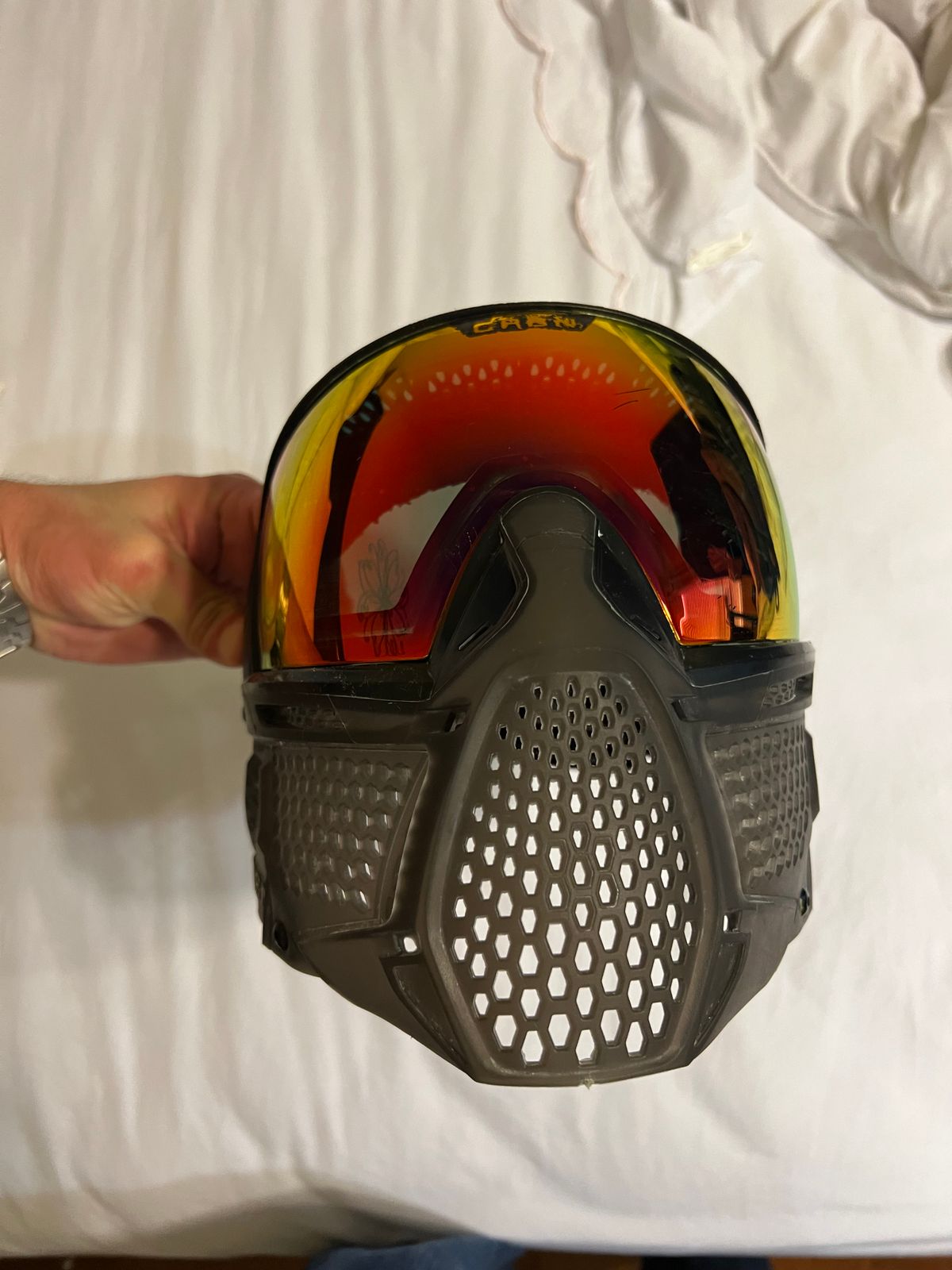 CRBN Carbon Paintball Zero Pro Series Goggle Mask - More Coverage - Graphite