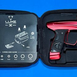 💥 DLX Luxe X Paintball Gun Marker - With Freak Barrel Kit - RED and Silver 💥