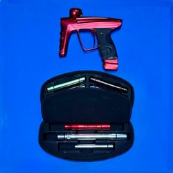 💥 DLX Luxe X Paintball Gun Marker - With Freak Barrel Kit - RED and Silver 💥