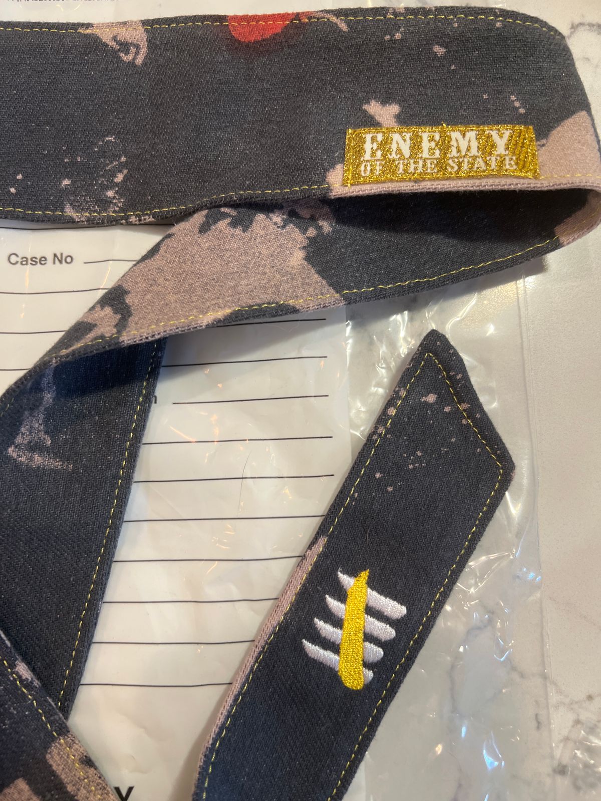 ENEMY OF THE STATE HEADBAND “THE VANDAL” GOLD TAG/GOLD HASH 5/9 NEW 