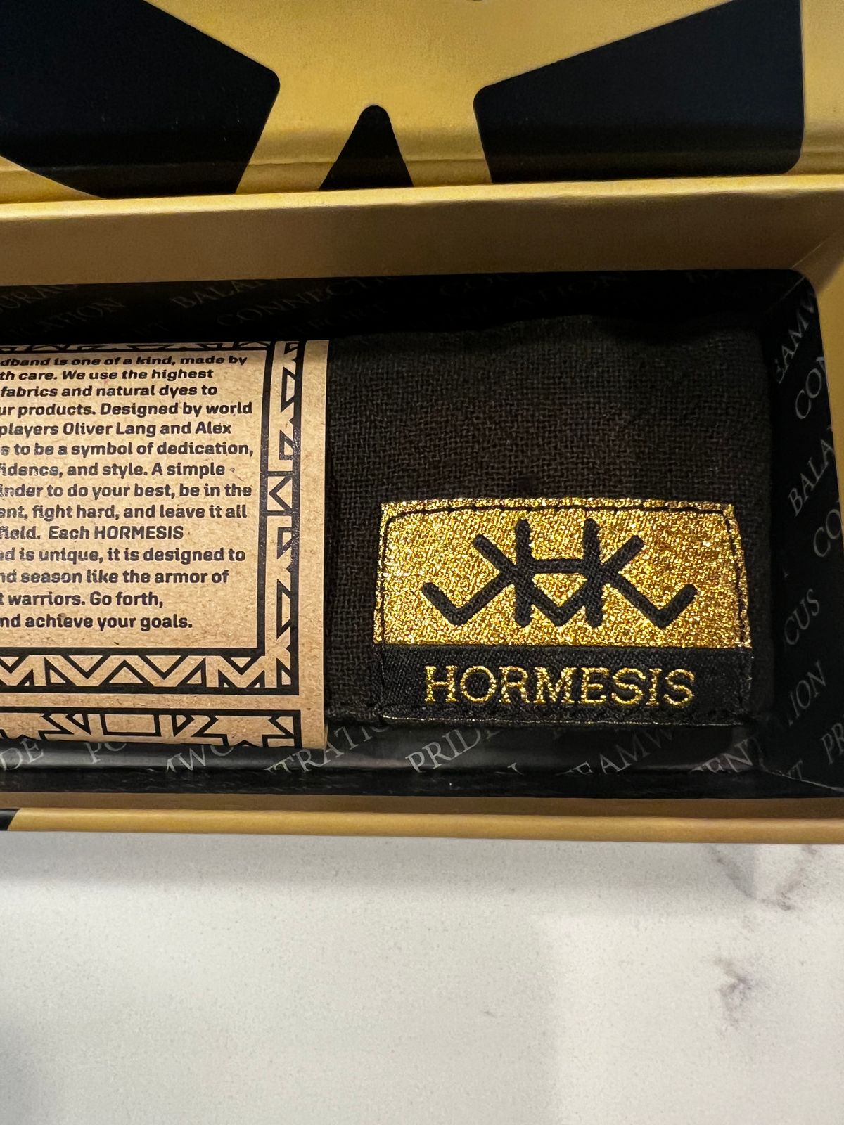 HORMESIS MIDNIGHT SERIES BLACK 11/11 GOLD TAG NEW HEADBAND 