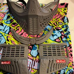 SUPERDEAD PRIMO SUNDAZE STEALTH GREY MASK SET EARS, PLUGS, RAINBLADE, GOGGLE STRAP & MASK BOTTOMS/ BAG NEW