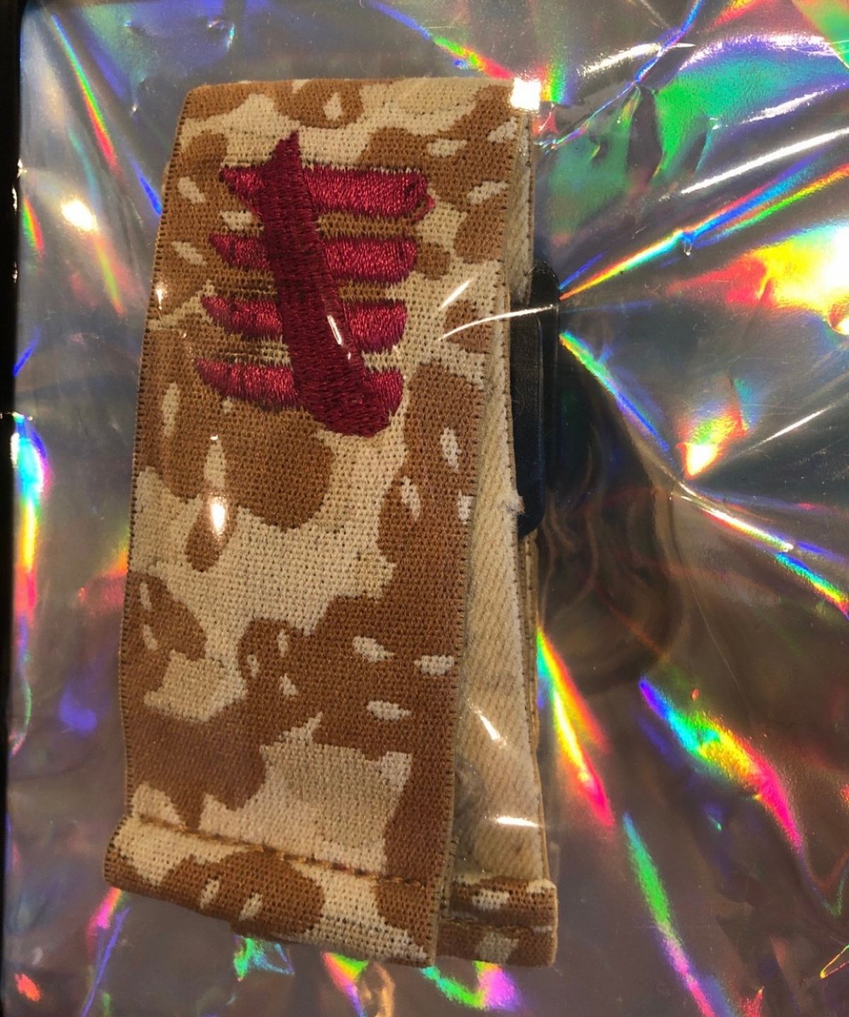 ENEMY OF THE STATE BROWN CAMO SKIMASK STRAP DARK MAROON/RED HASH” NEW