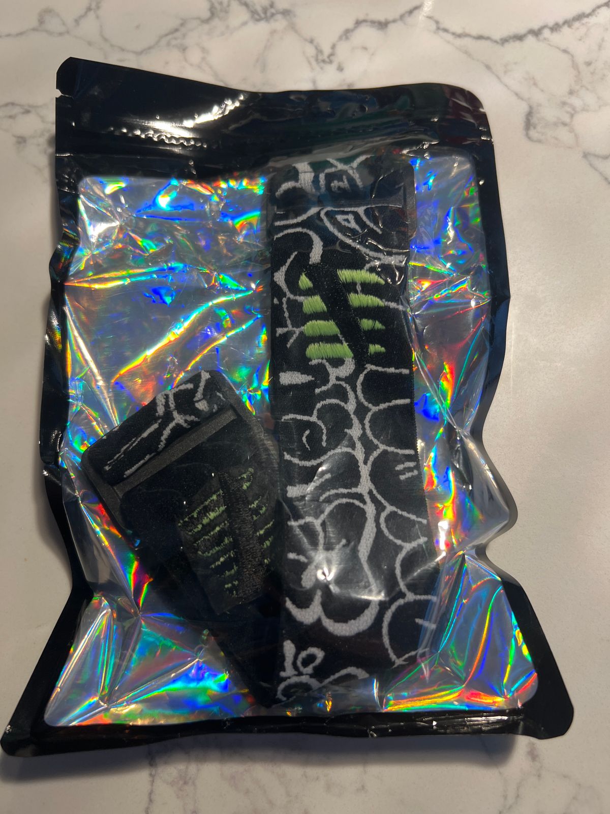 ENEMY OF THE STATE GOGGLE STRAP Graffiti GLOW HASH WITH BLACK HASH NEW