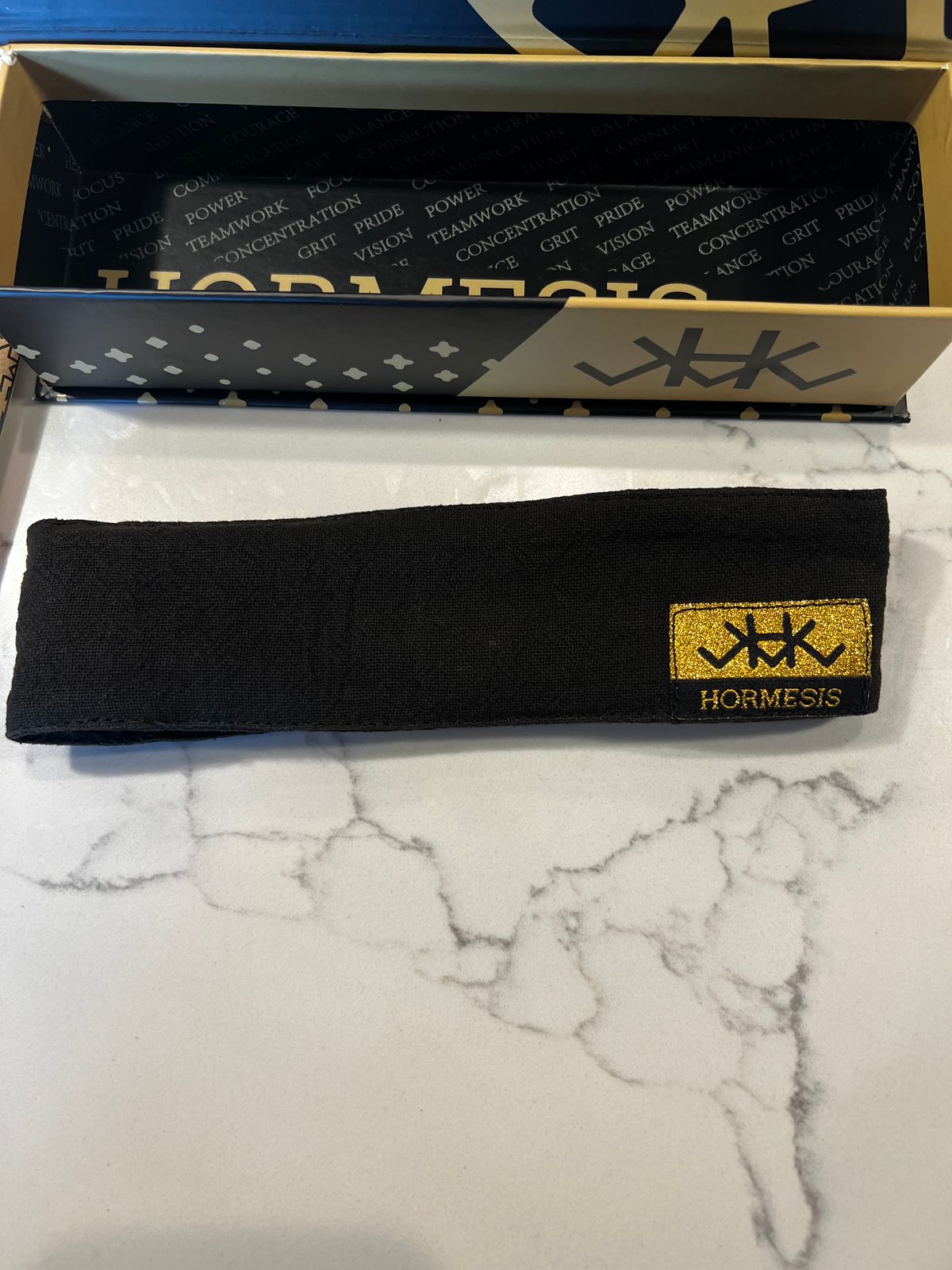 HORMESIS MIDNIGHT SERIES BLACK 11/11 GOLD TAG NEW HEADBAND 