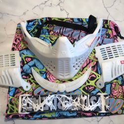 SUPER DEAD SUNDZAZE PRIMO WHITE COMBO 50” BRAND NEW MASK SET BOTTOMS/ EARS/ GOGGLE STRAP, BAG