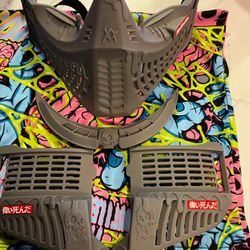SUPERDEAD PRIMO SUNDAZE STEALTH GREY MASK SET EARS, PLUGS, RAINBLADE, GOGGLE STRAP & MASK BOTTOMS/ BAG NEW