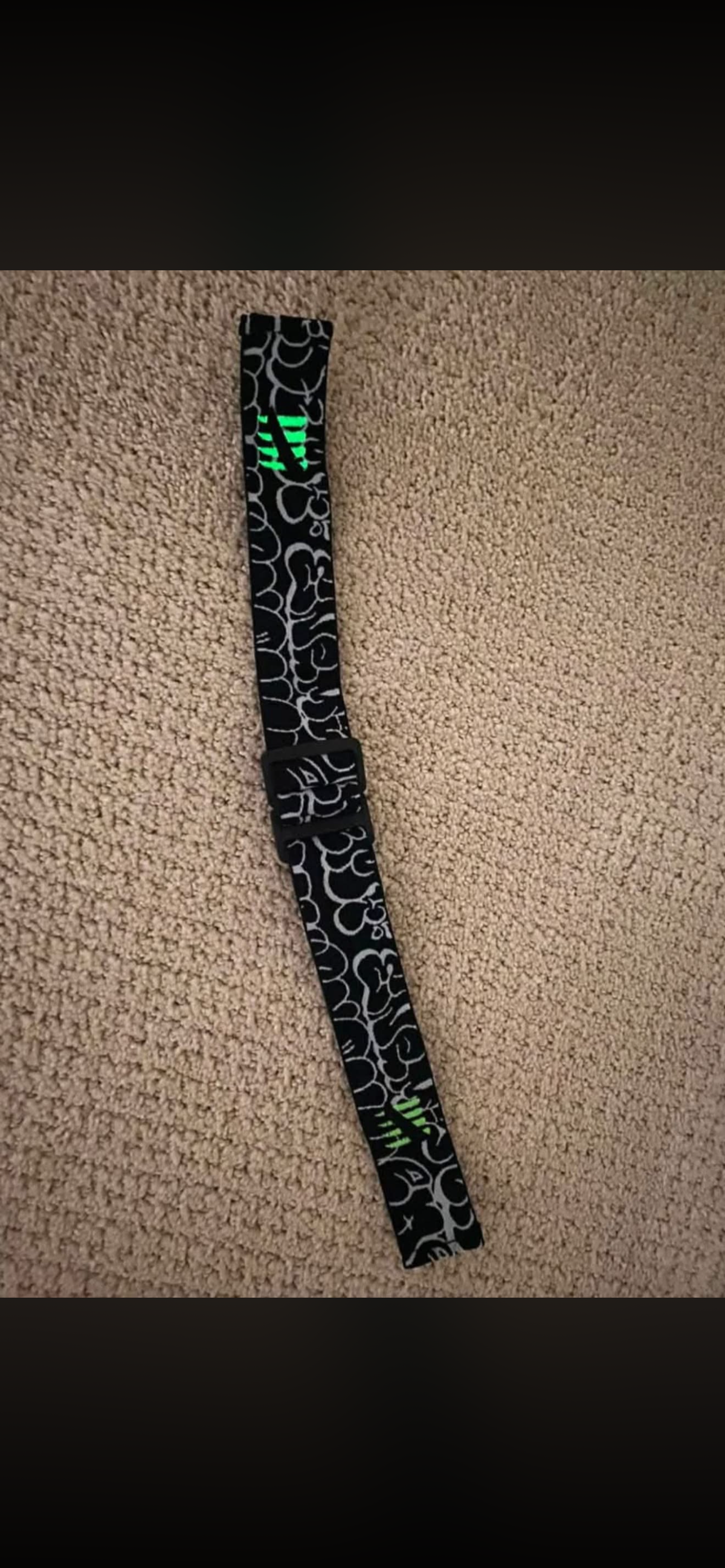 ENEMY OF THE STATE GOGGLE STRAP Graffiti GLOW HASH WITH BLACK HASH NEW
