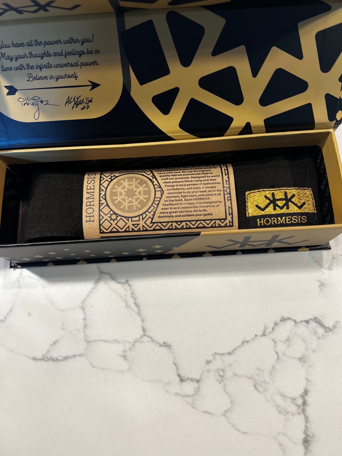 HORMESIS MIDNIGHT SERIES BLACK 11/11 GOLD TAG NEW HEADBAND 