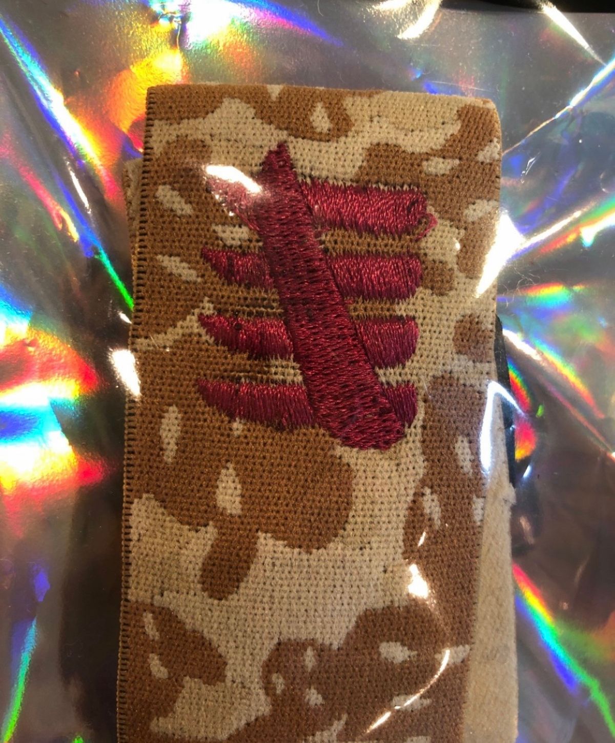 ENEMY OF THE STATE BROWN CAMO SKIMASK STRAP DARK MAROON/RED HASH” NEW