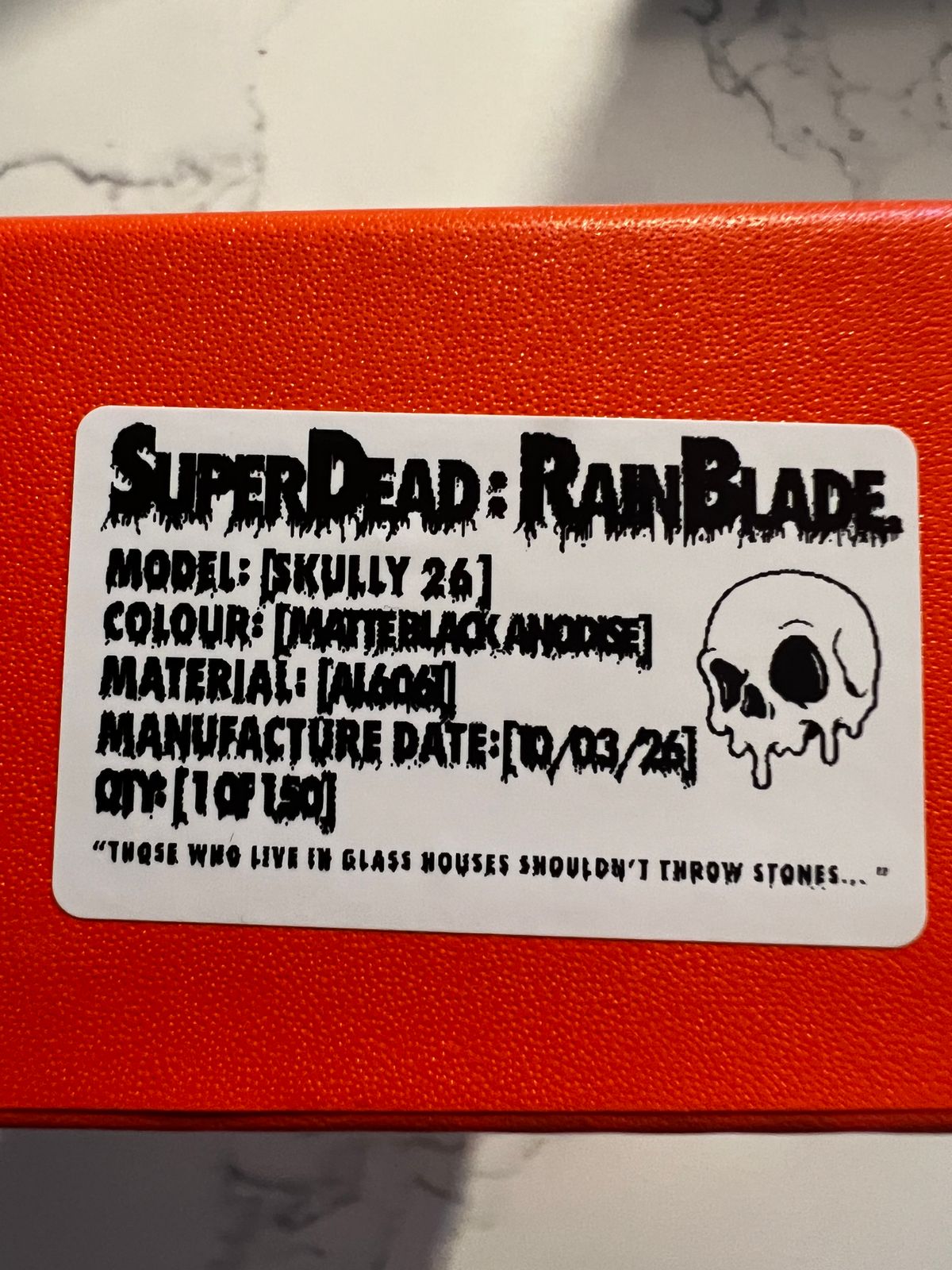 Superdead Aluminum Skully Rainblade New 1-150 