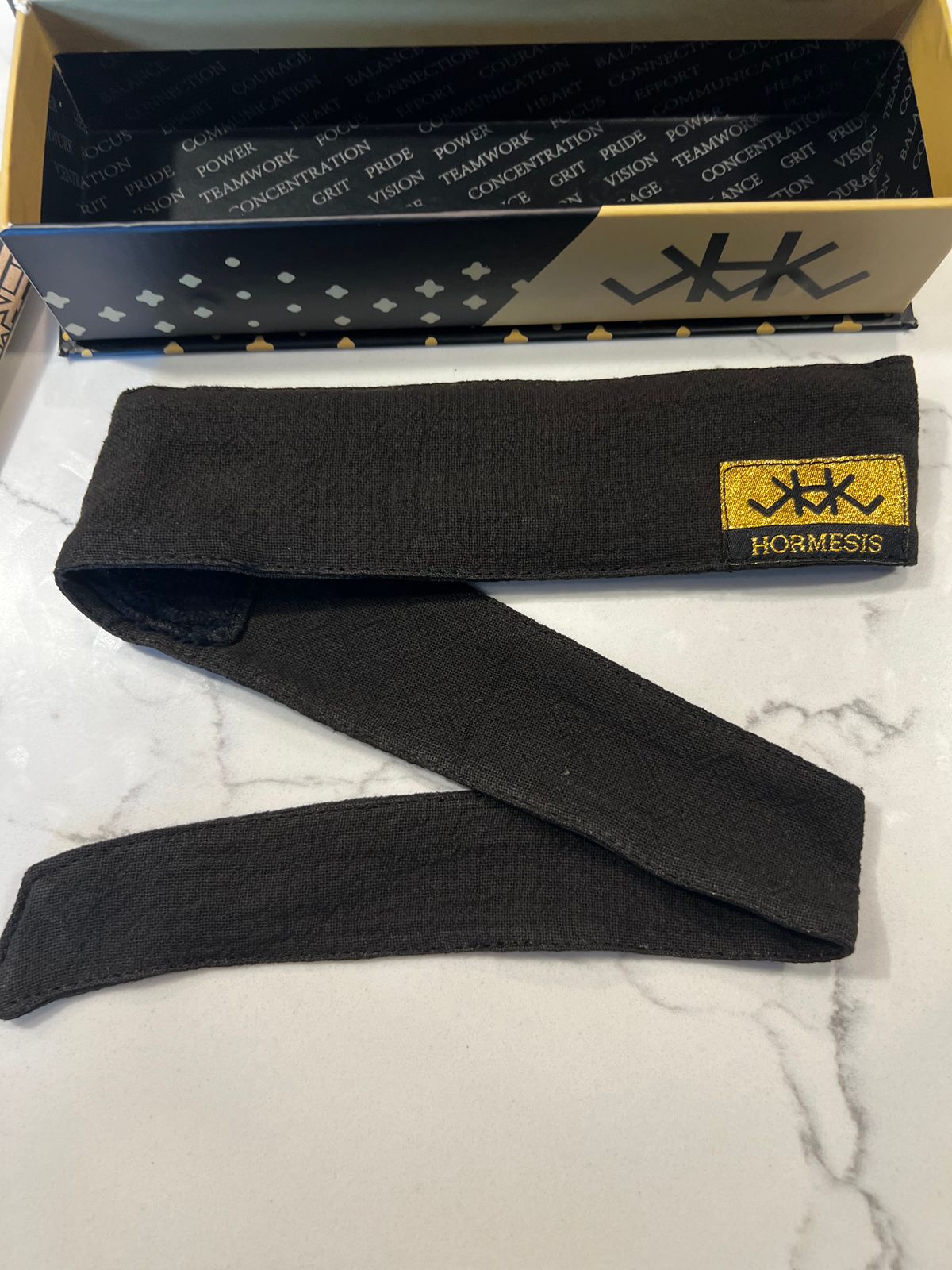 HORMESIS MIDNIGHT SERIES BLACK 11/11 GOLD TAG NEW HEADBAND 