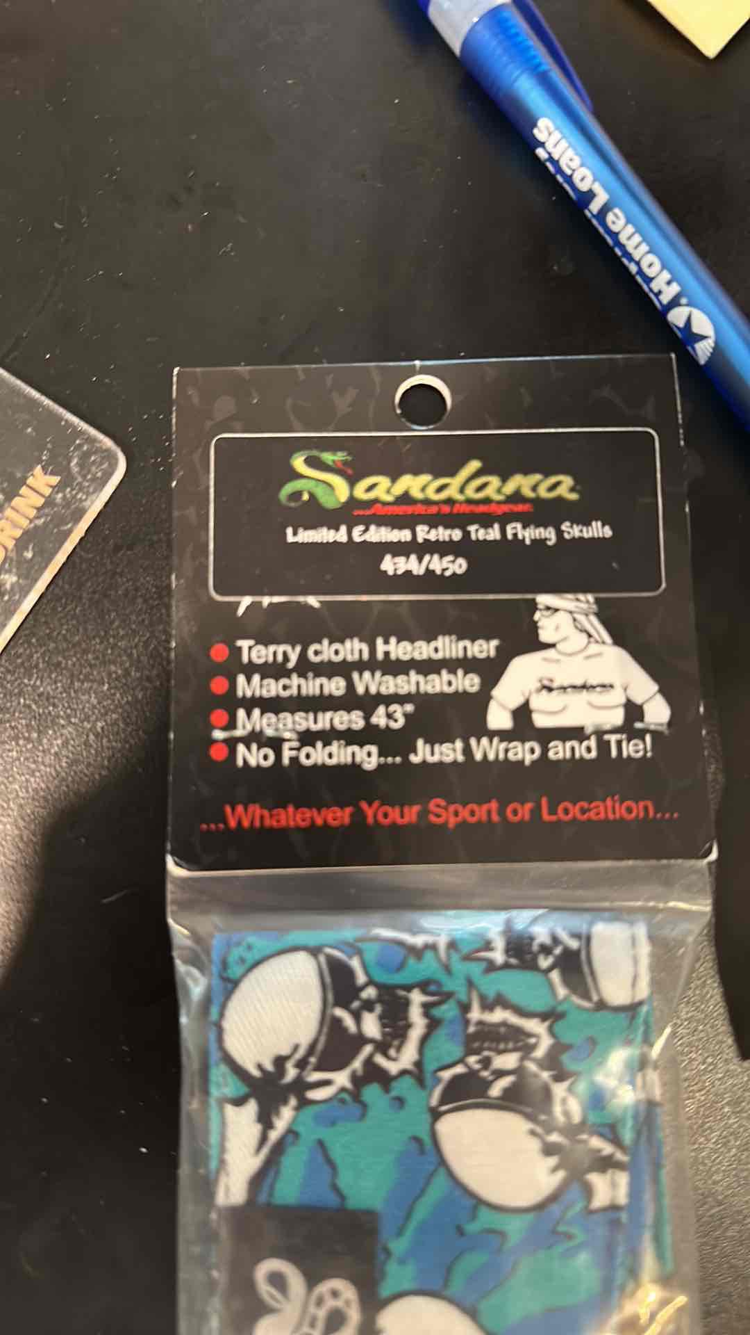 Retro Teal Flying Skulls Sandana 