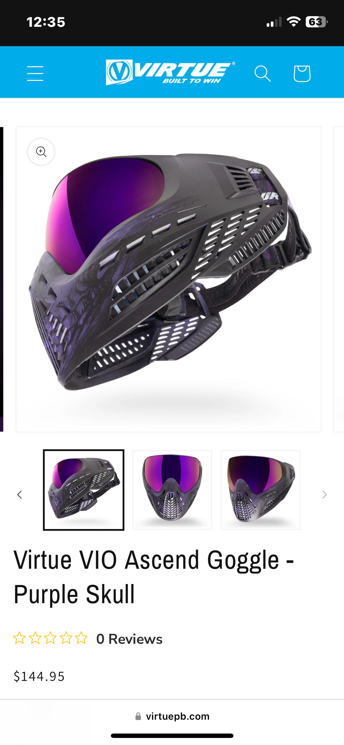 Virtue Vio Ascend Goggle - Purple Skull
