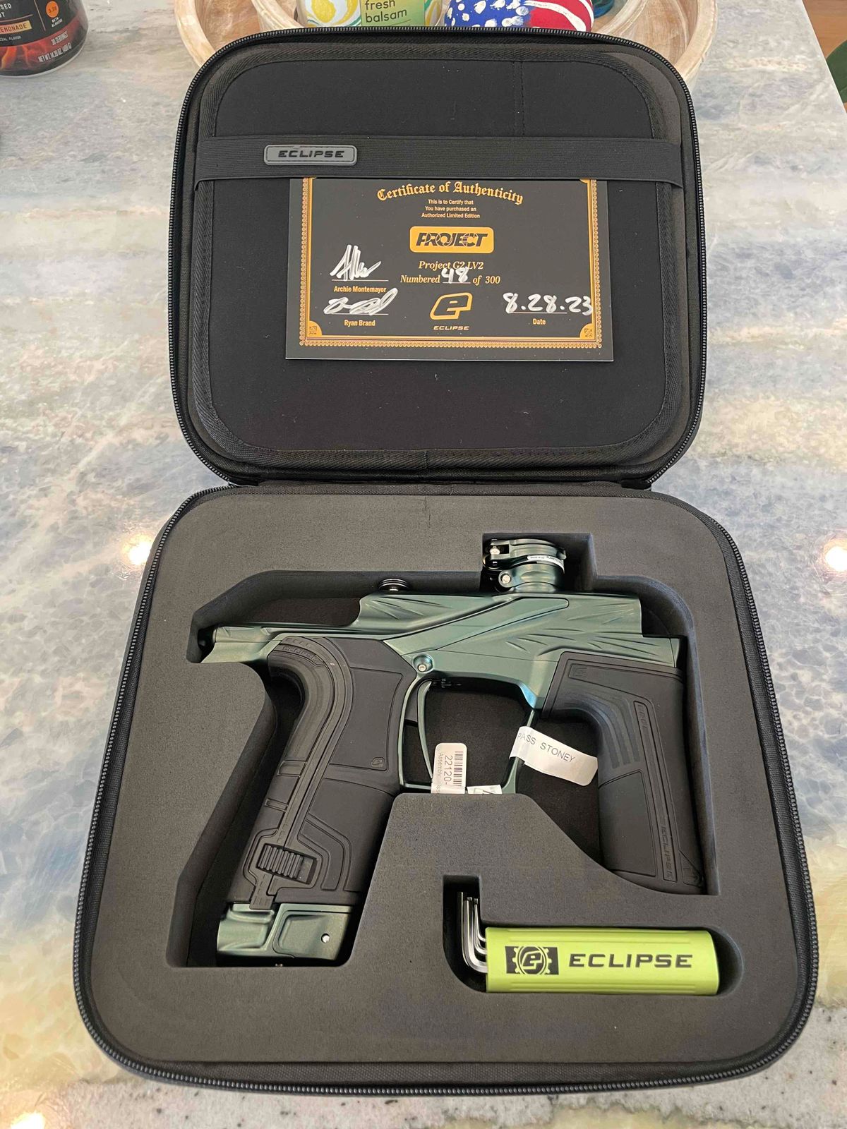 Project G2 in Jade with Tan Grips 