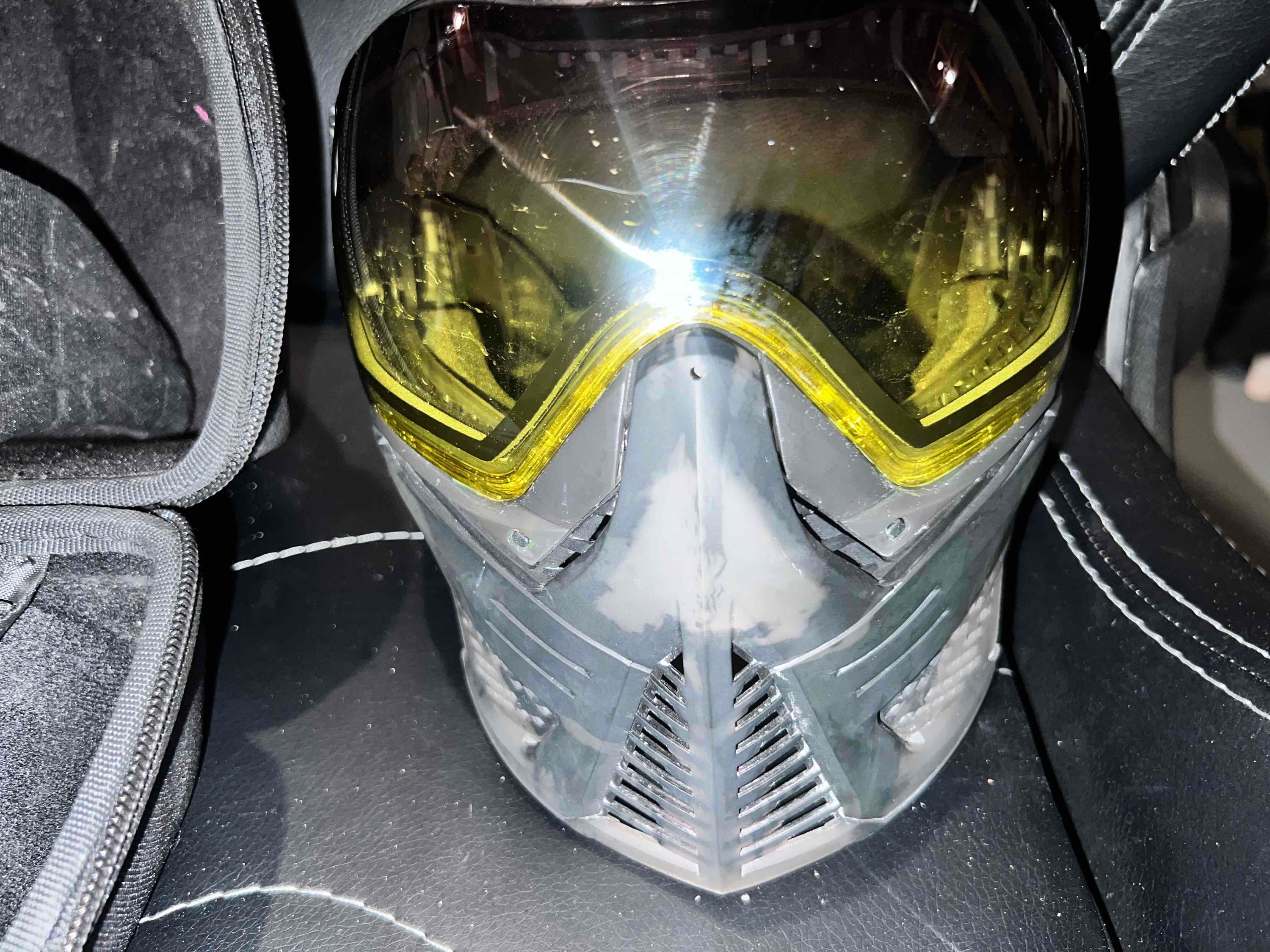 Push Unite Infamous White Skull/Red Lens Mask | Paintball Vault