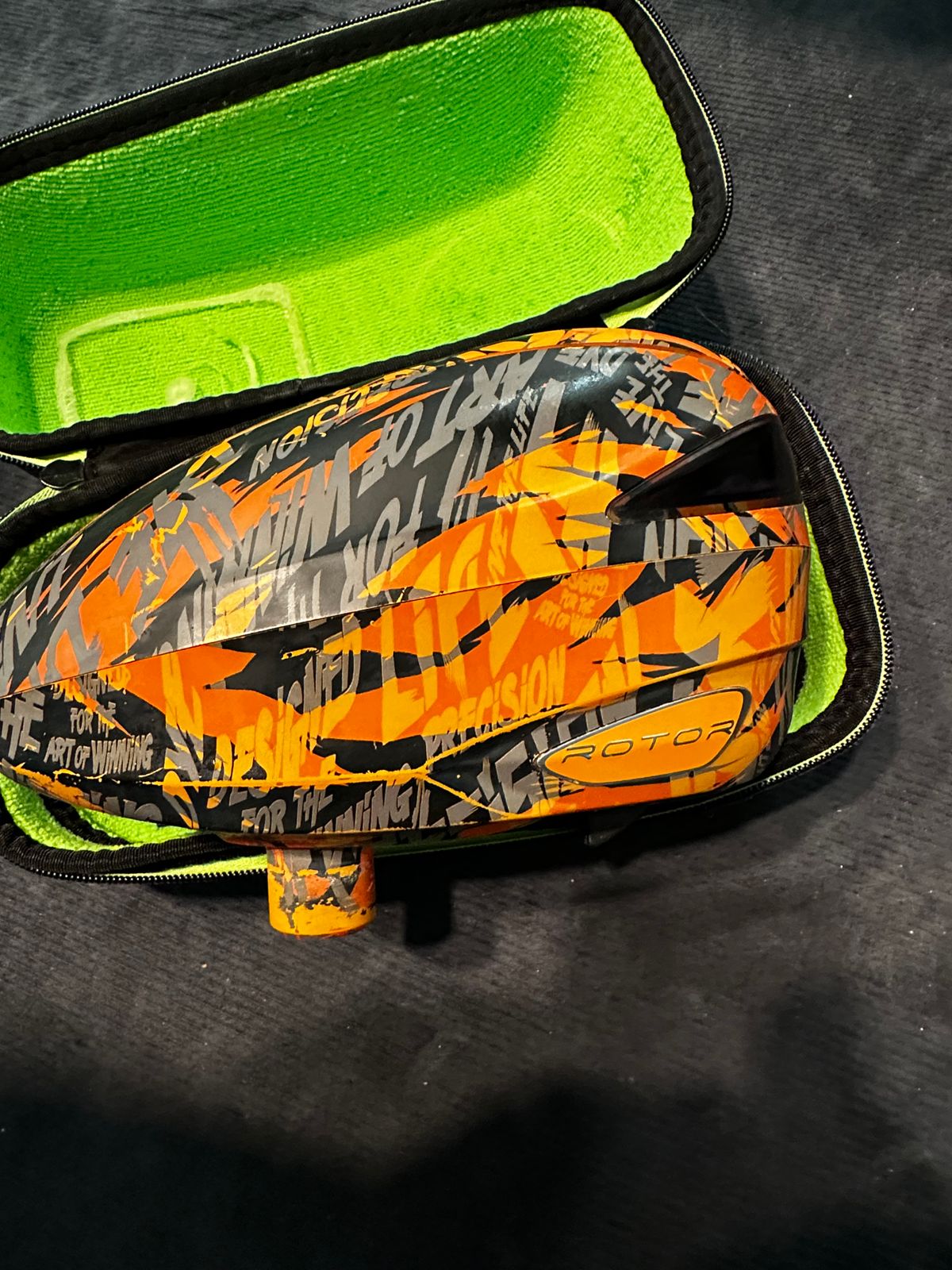 Dye Rotor Paintball Loader - Orange Tiger with case