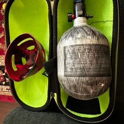 Ninja Lite Air Tank – 50ci / 4500psi (Carbon Fiber) with grip, case, and tank cap