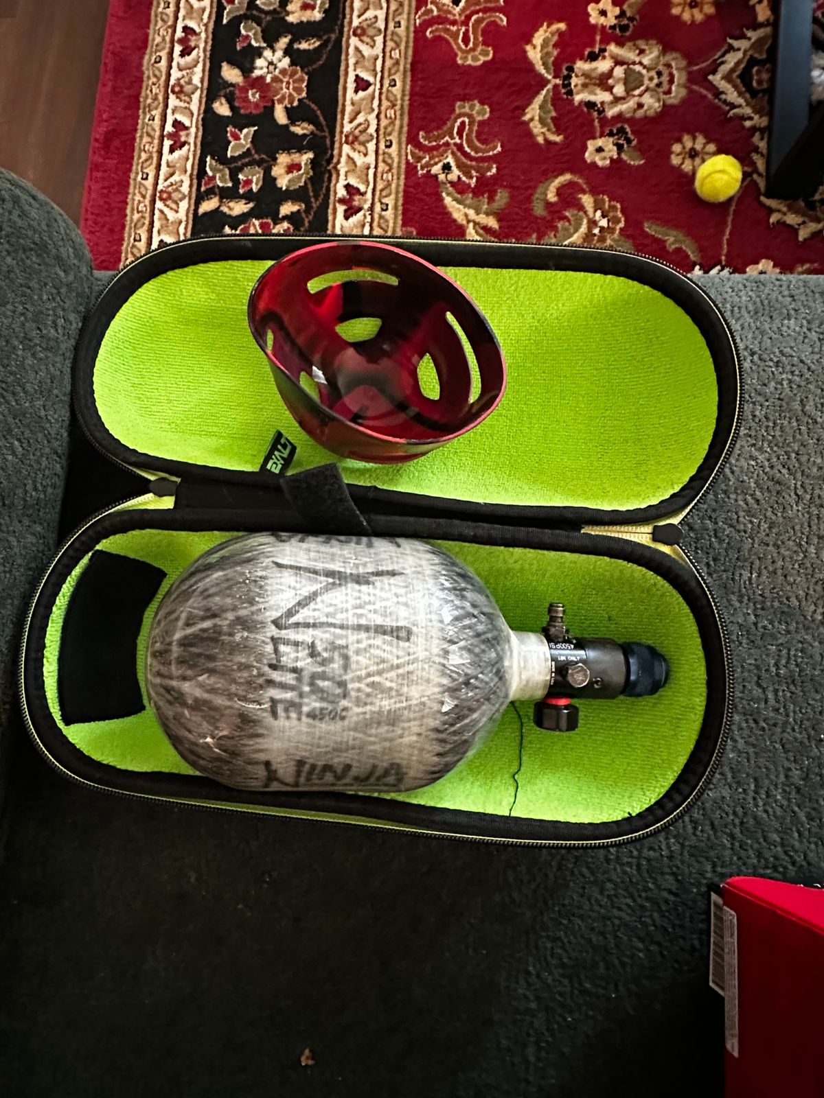 Ninja Lite Air Tank – 50ci / 4500psi (Carbon Fiber) with grip, case, and tank cap