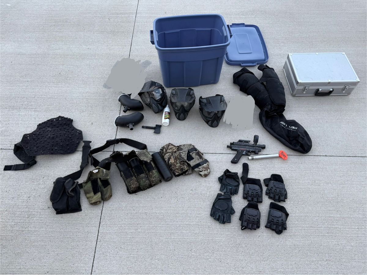 Markers, Masks, Gear Lot