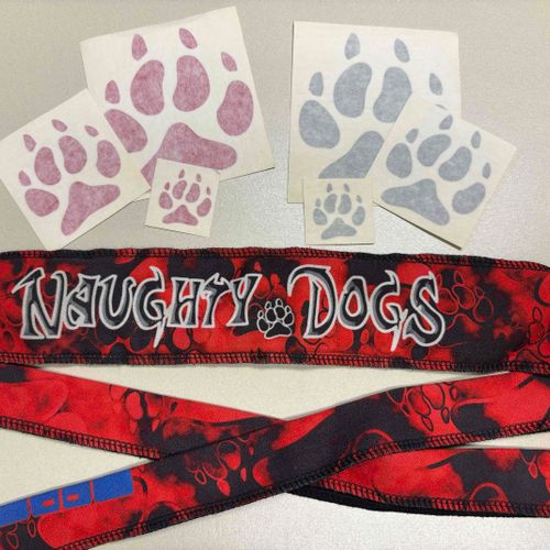 Naughty Dogs Headband & Paw stickers