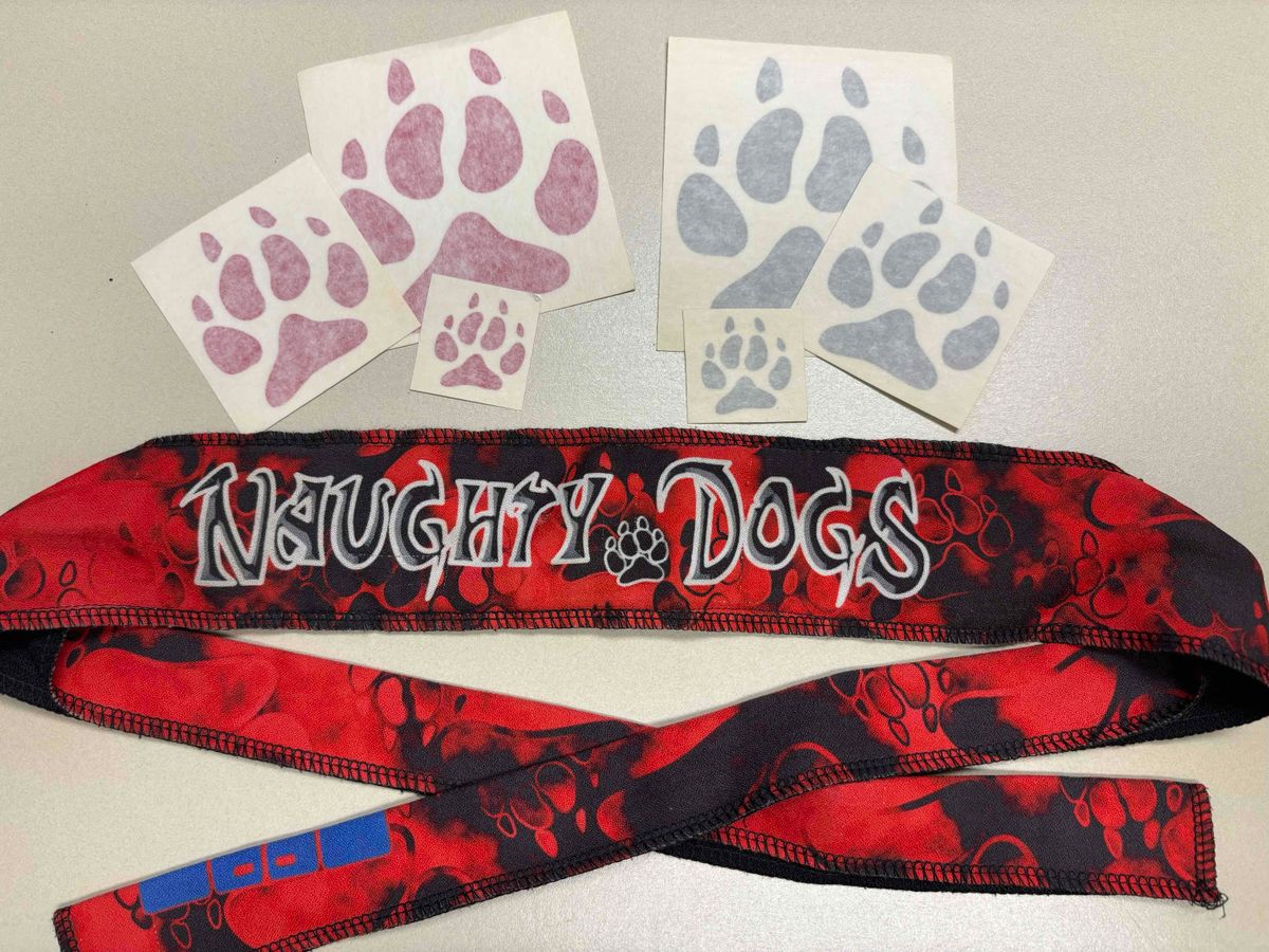 Naughty Dogs Headband & Paw stickers