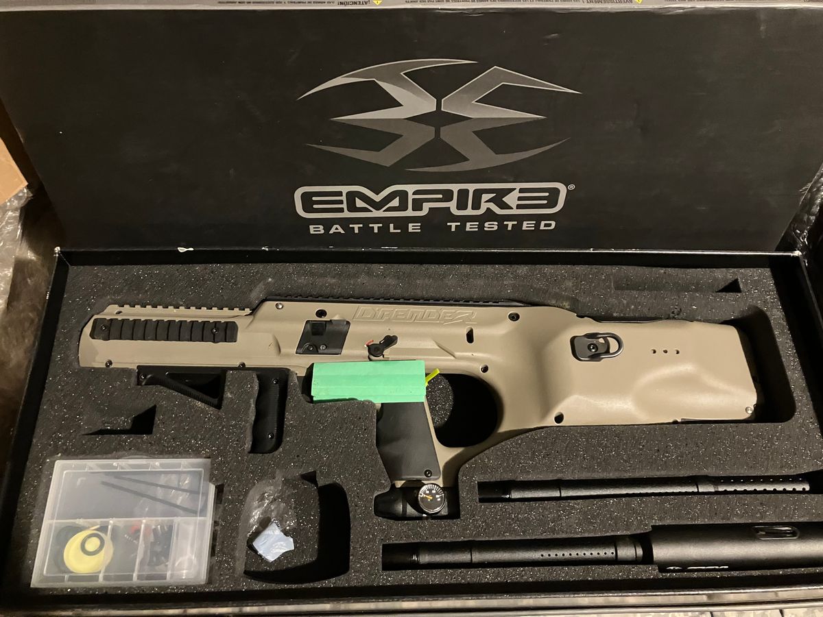Excellent condition paintball equipment including markers