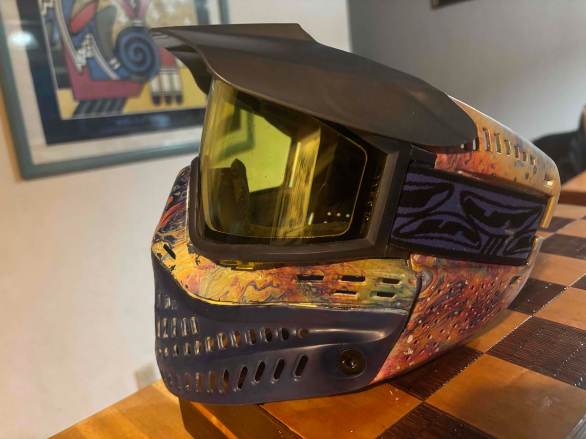Galaxy dipped blue og ize goggles with a new school visor 