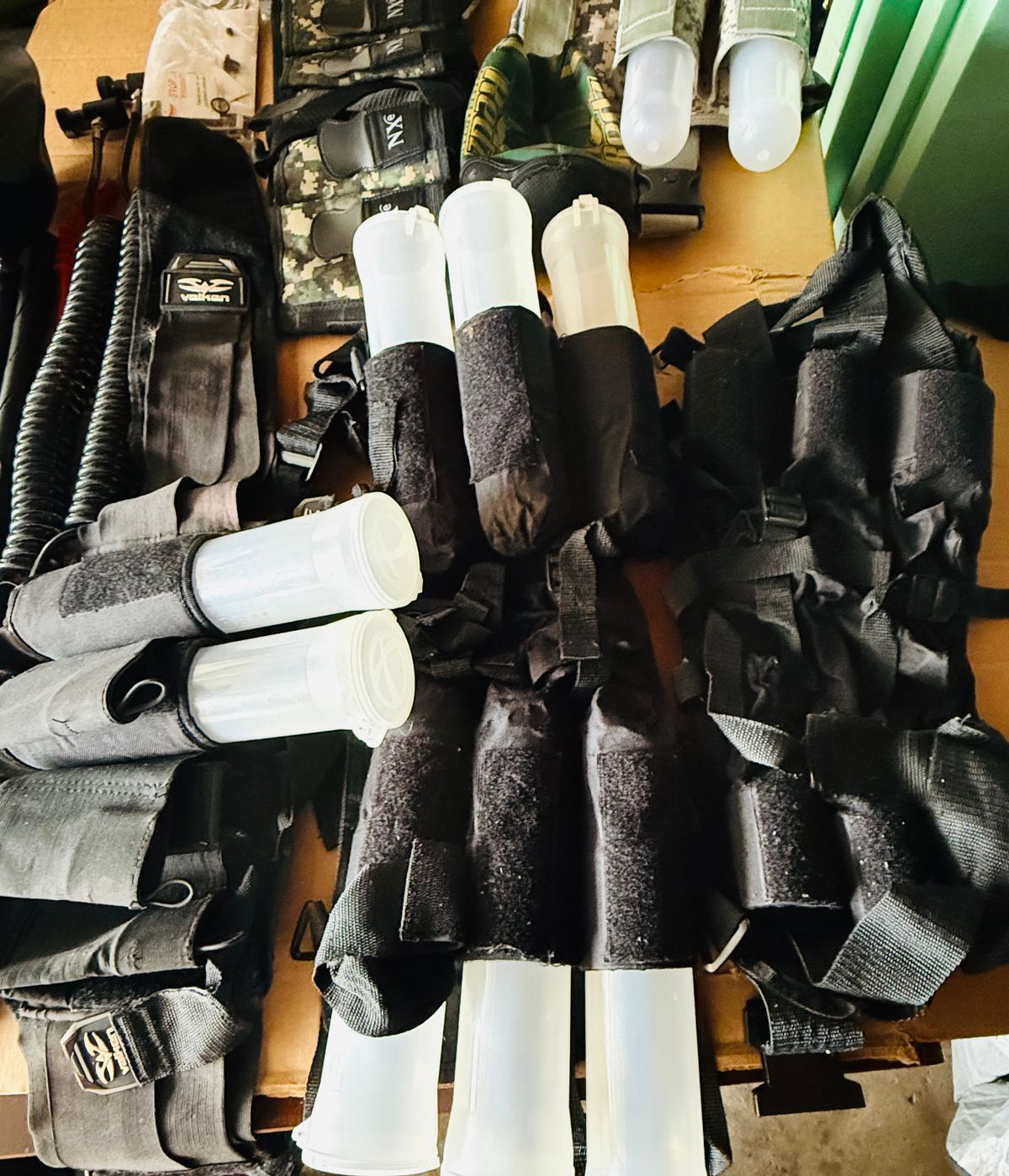 Complete Paintball Gearbag Lot - Masks, Loaders, Barrels, & Accessories (Dye, Empire, Valken)