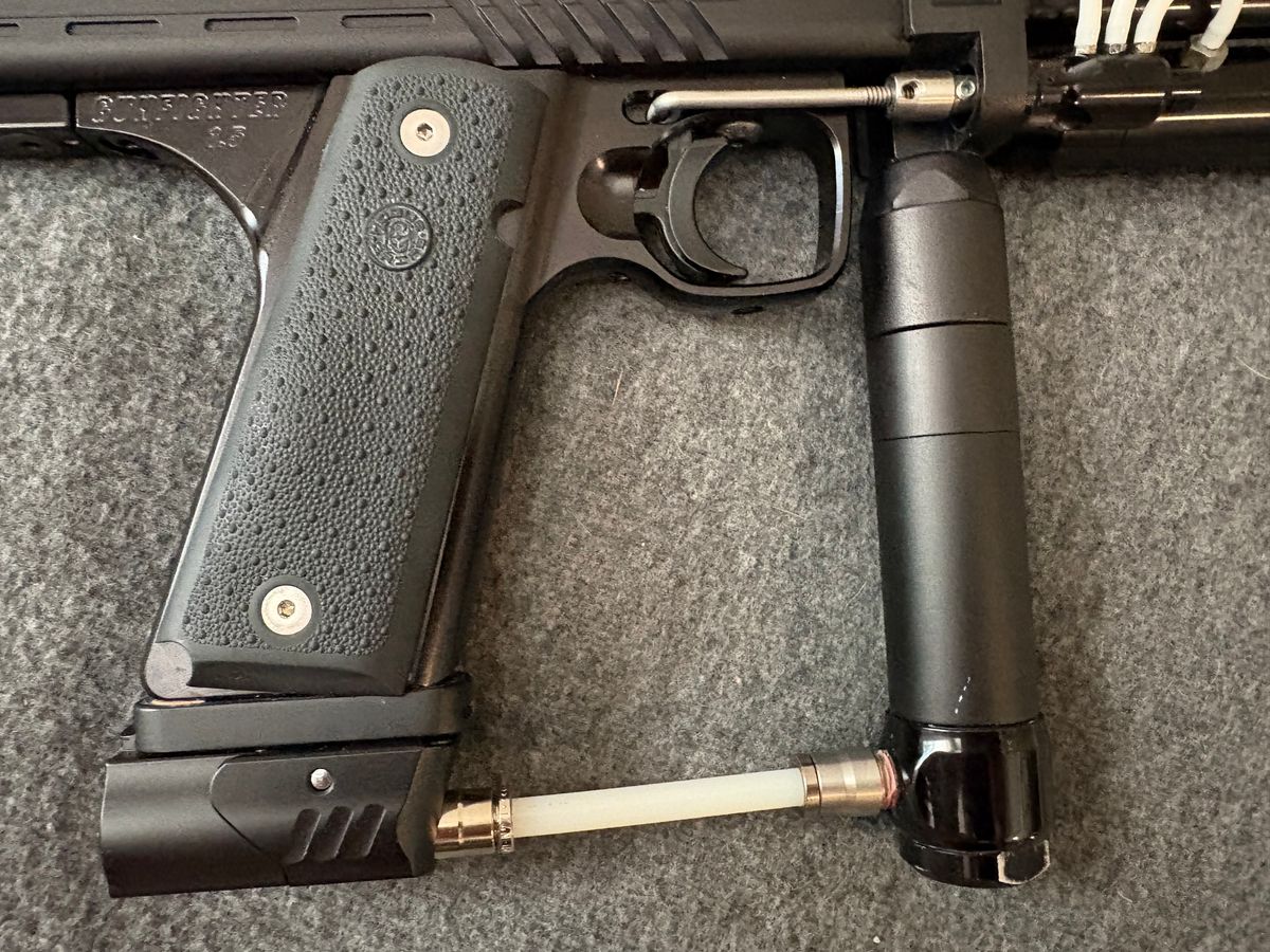 Shocktech SFL Autococker Paintball . Custom Angry. Rare one of one. Marker