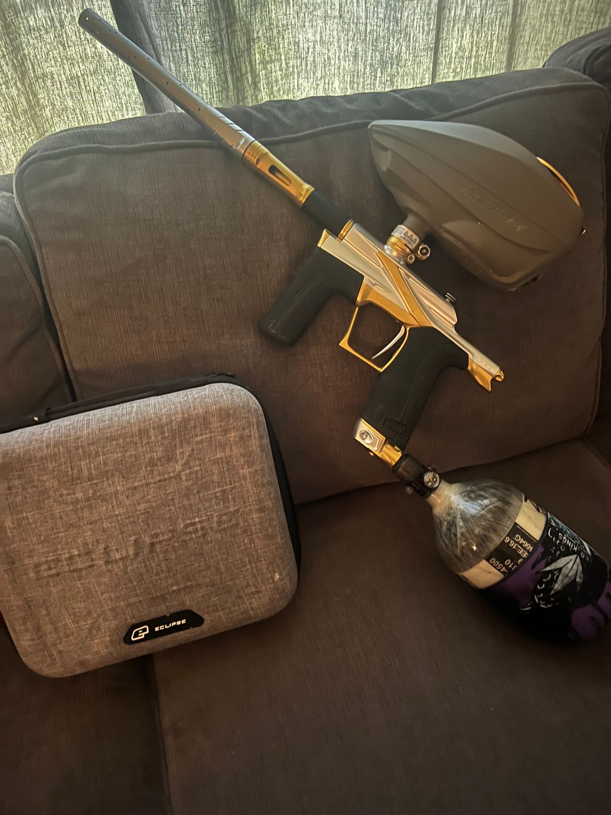 Planet Eclipse LV2 Paintball Marker w/ Ninja 68/4500 Tank & Spire IR2 Hopper – Like New