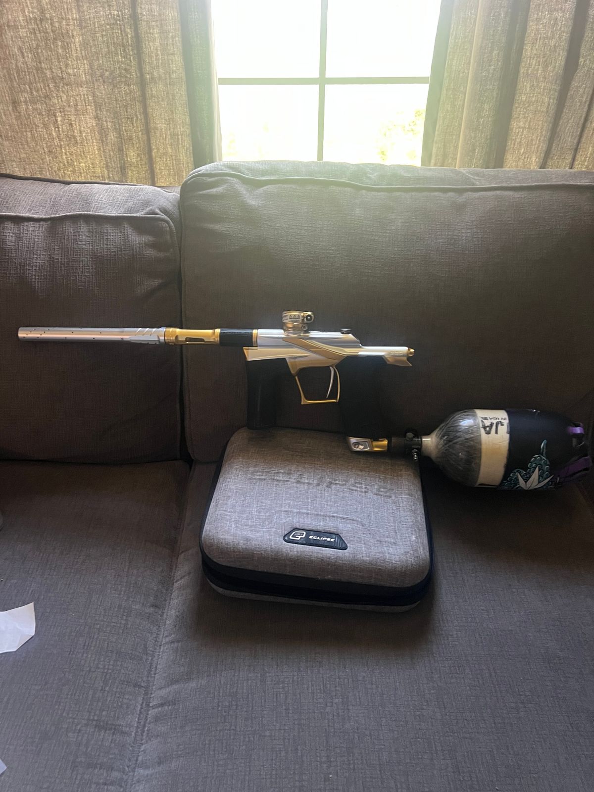 Planet Eclipse LV2 Paintball Marker w/ Ninja 68/4500 Tank & Spire IR2 Hopper – Like New