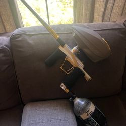 Planet Eclipse LV2 Paintball Marker w/ Ninja 68/4500 Tank & Spire IR2 Hopper – Like New
