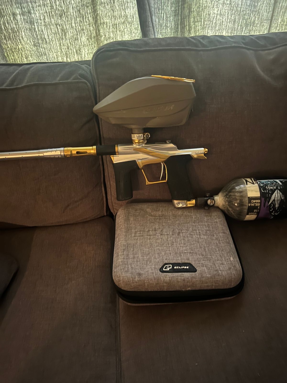 Planet Eclipse LV2 Paintball Marker w/ Ninja 68/4500 Tank & Spire IR2 Hopper – Like New