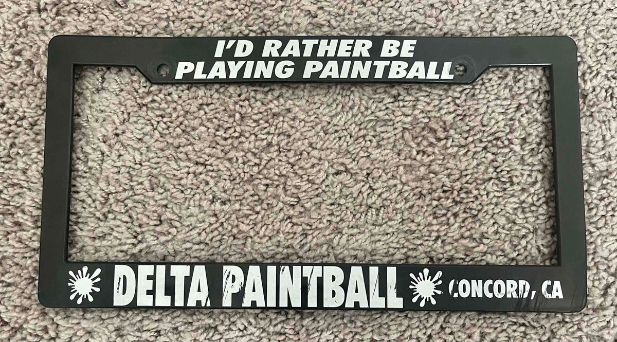 Delta Paintball Licence plate frame